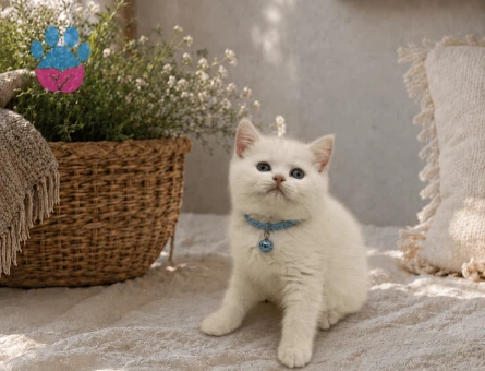 British Shorthair Bembeyaz Pamuk Erkek Yavrumuz - 5034