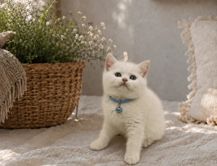 British Shorthair Bembeyaz Pamuk Erkek Yavrumuz - 5034